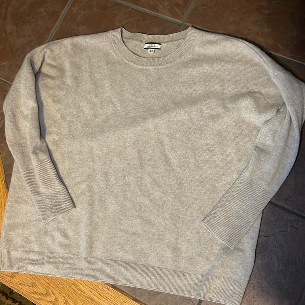Taupe J. Crew Cashmere Sweater